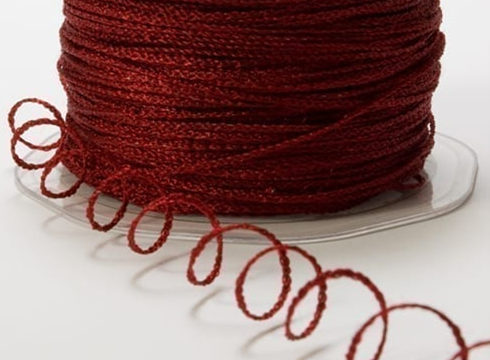 Wired String Cord Ribbon - 1mm Burgundy