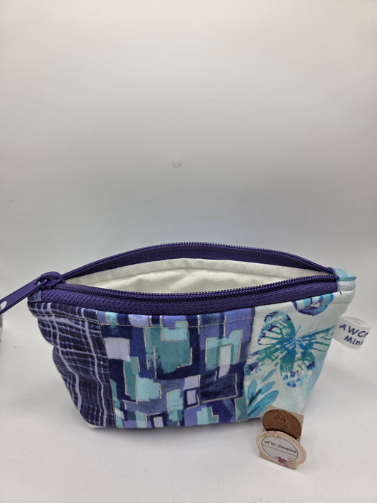 Logo Zipper Bag - Purple & Blue Butterflies