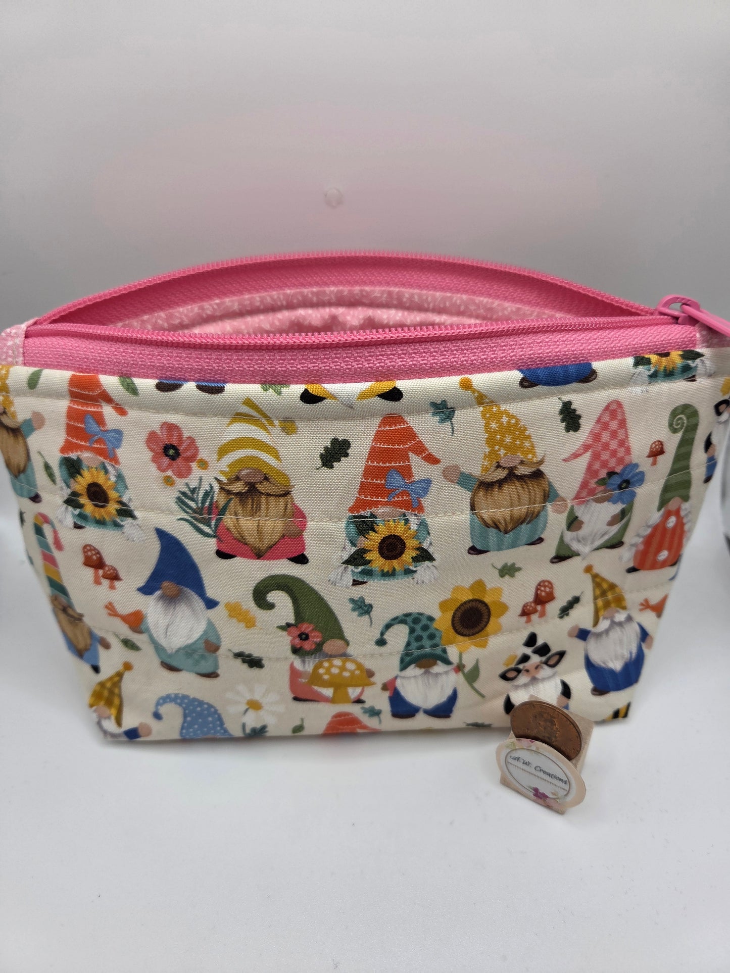 Logo Zipper Bag - Pink Gnomes