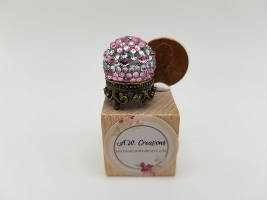 Jeweled ball - pink and white