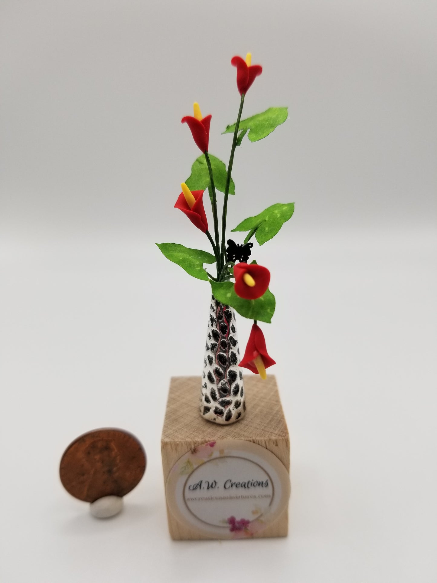 Contemporary flower arrangement - red calla lily