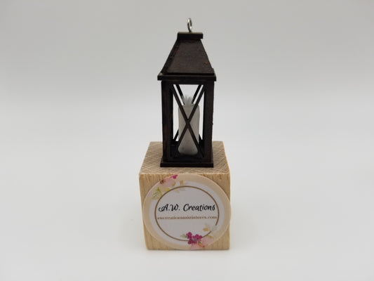 Black Lantern with white candle